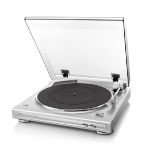 Denon DP-29F Automatic Belt-Drive Analog Turntable with Pre-Mounted Cartridge and Built-in Phono Preamp - Silver