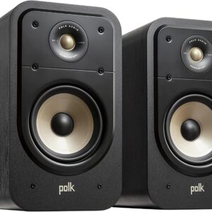 Polk Audio Signature Elite ES20 Bookshelf Speaker, 150w Compatible, 1" Tweeter & 6.5" Woofer (Pair) Black