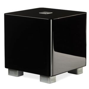 REL T/5x 8-Inch Powered Subwoofer – Compact Sealed Design with Class AB Amplifier, RCA Inputs, and Powerful Bass for HiFi Stereo Systems, Home Theater, and Surround Sound – High...